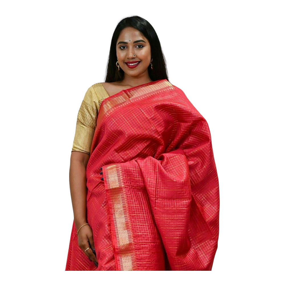 Handloom Beautiful Red Saree